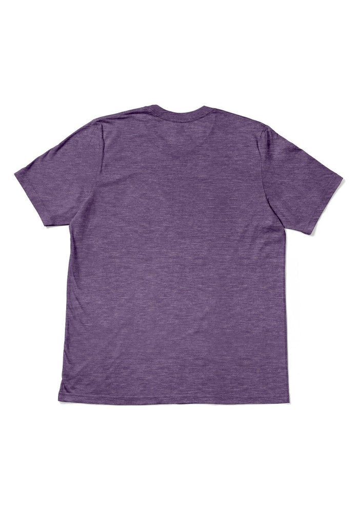 mens purple classic fit t-shirt  short sleeve triblend back flat image