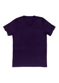 mens purple classic fit t-shirt v-neck short sleeve airlume cotton front flat image