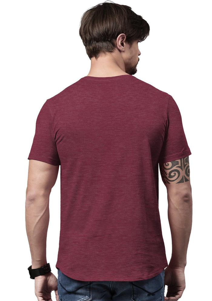 mens pink raspberry classic fit t-shirt heather airlume cotton flat back lifestyle image