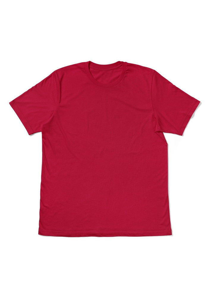 mens red big and tall classic cut t-shirt short sleeve crew neck airlume cotton front flat image