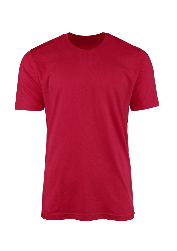 mens red big and tall classic cut t-shirt short sleeve crew neck airlume cotton front 3D image