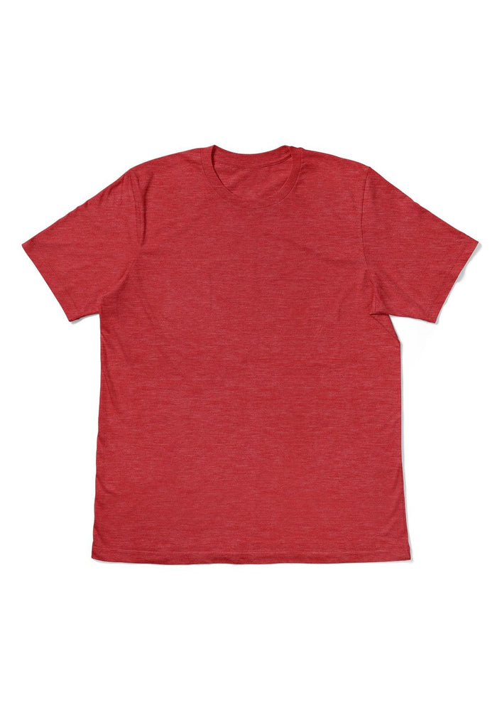 mens red classic fit t-shirts crew neck short sleeve heather airlume cotton  front flat image
