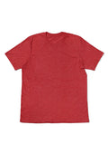 mens red classic fit t-shirts crew neck short sleeve heather airlume cotton  front flat image