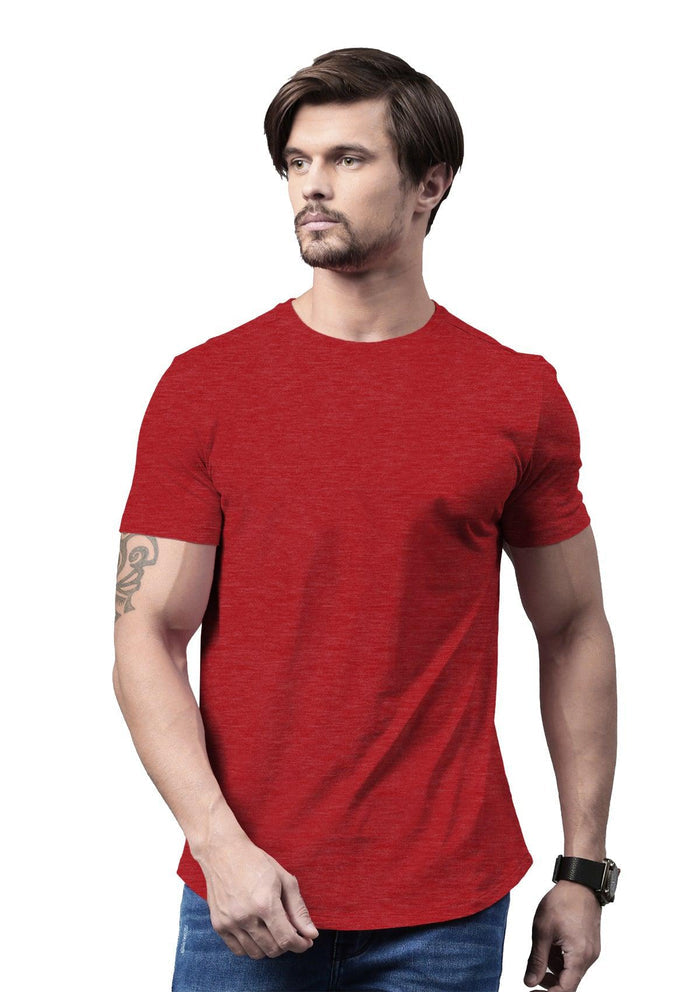 mens red classic fit t-shirts crew neck short sleeve heather airlume cotton  lifestyle image