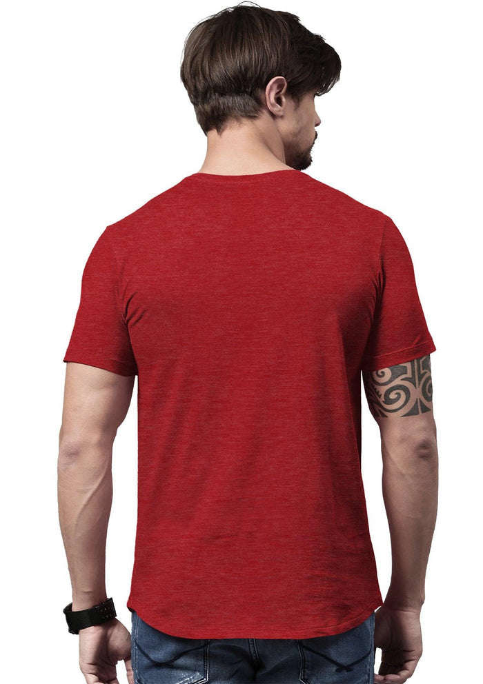 mens red classic fit t-shirts crew neck short sleeve heather airlume cotton  back lifestyle image