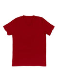 mens red classic fit t-shirts v-neck short sleeve airlume cotton front flat image
