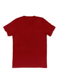 mens red classic fit t-shirts v-neck short sleeve triblend front flat image