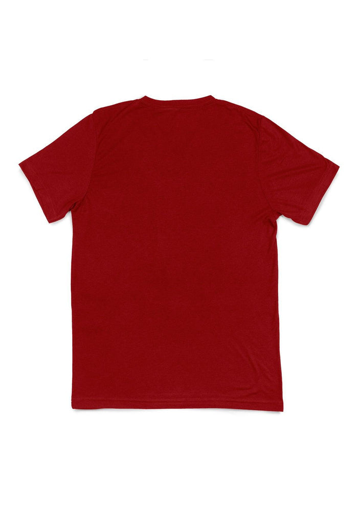 mens red classic fit t-shirts v-neck short sleeve triblend back flat image