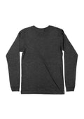 mens gray classic fit t-shirt crew neck long sleeve triblend back flat image