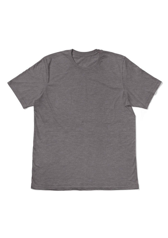 mens gray classic fit t-shirt short sleeve crew neck airlume cotton back flat image