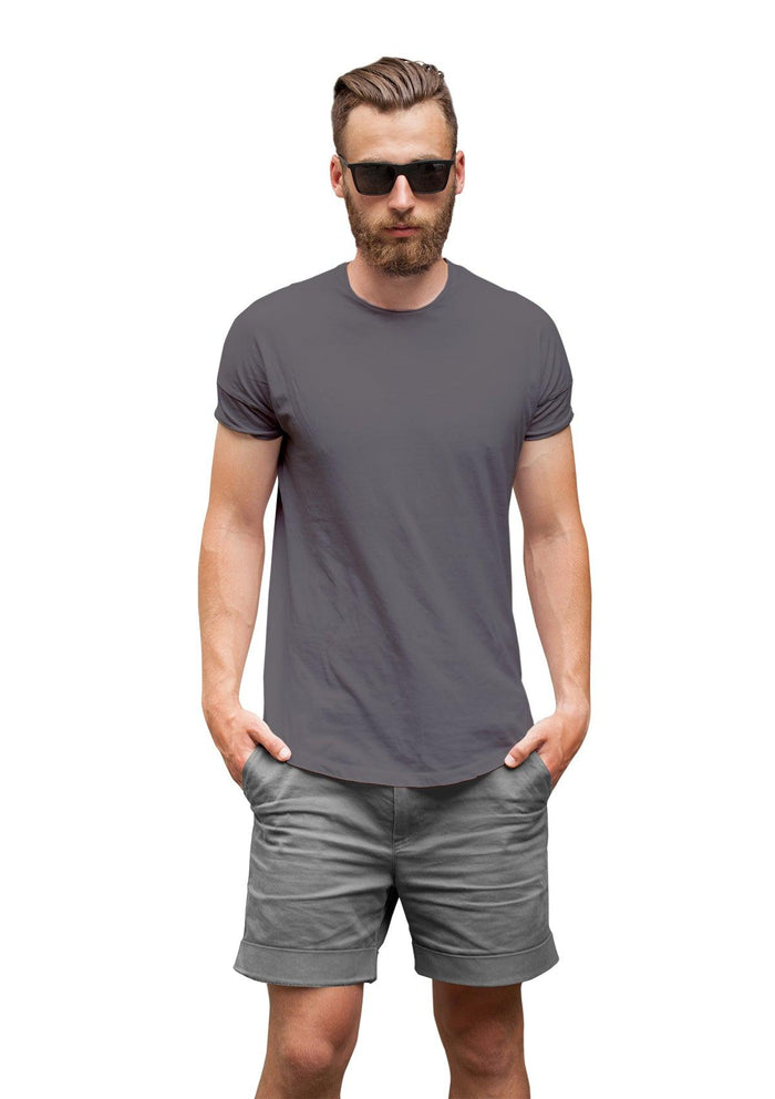 mens gray big and tall classic fit t-shirt short sleeve crew neck  airlume cotton lifestyle images