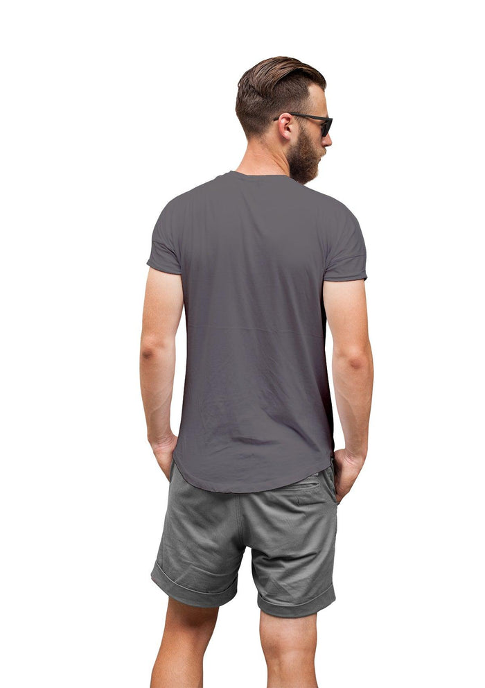 mens gray classic fit t-shirt short sleeve crew neck  airlume cotton back lifestyle images