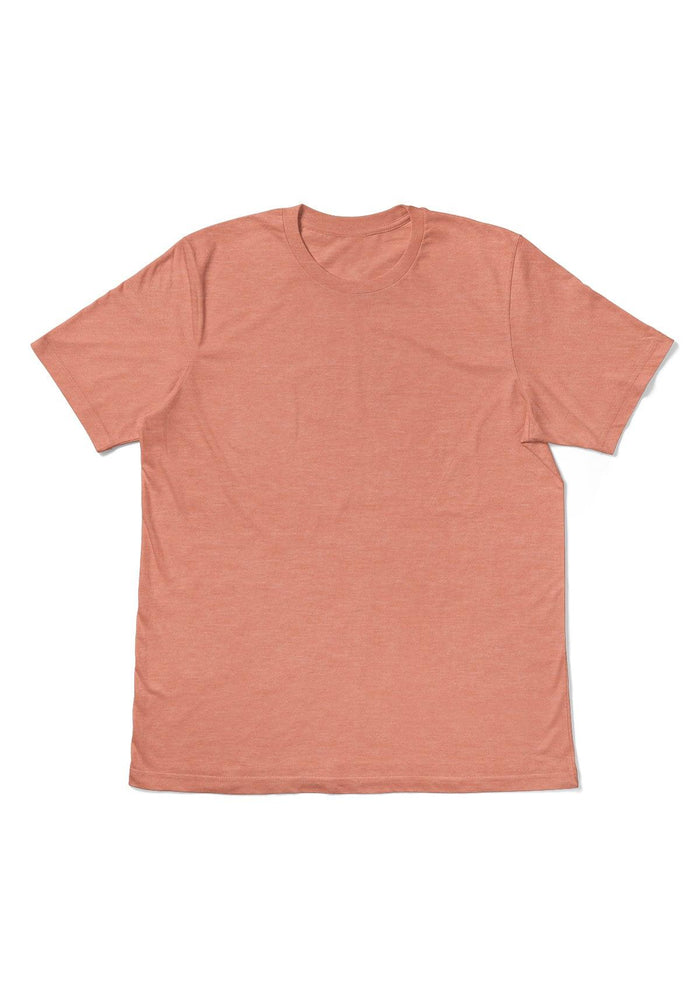 mens orange classic fit t-shirts short sleeve crew neck heather airlume cotton flat front image