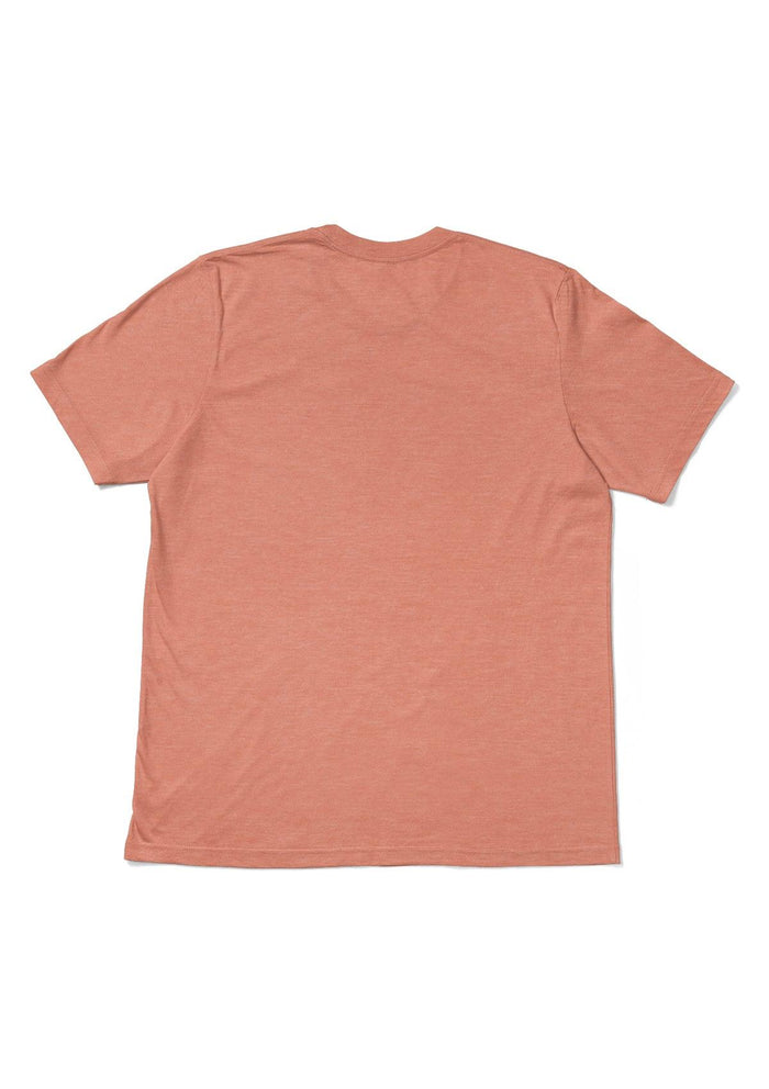 mens orange classic fit t-shirts short sleeve crew neck heather airlume cotton flat back image