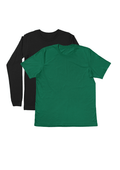 Mens T-Shirts Long & Short Sleeve 2 Pack - Black/Green - Perfect TShirt Co