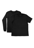 mens  black classic fit t-shirt long and short sleeve airlume cotton 2 pack bundle flat front image