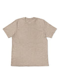 mens sand classic fit t-shirt short sleeve heather airlume cotton front flat image