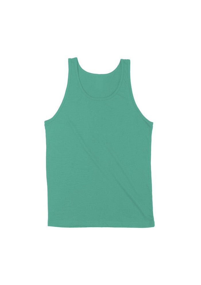 mens teal green tank t-shirts airlume cotton flat front image