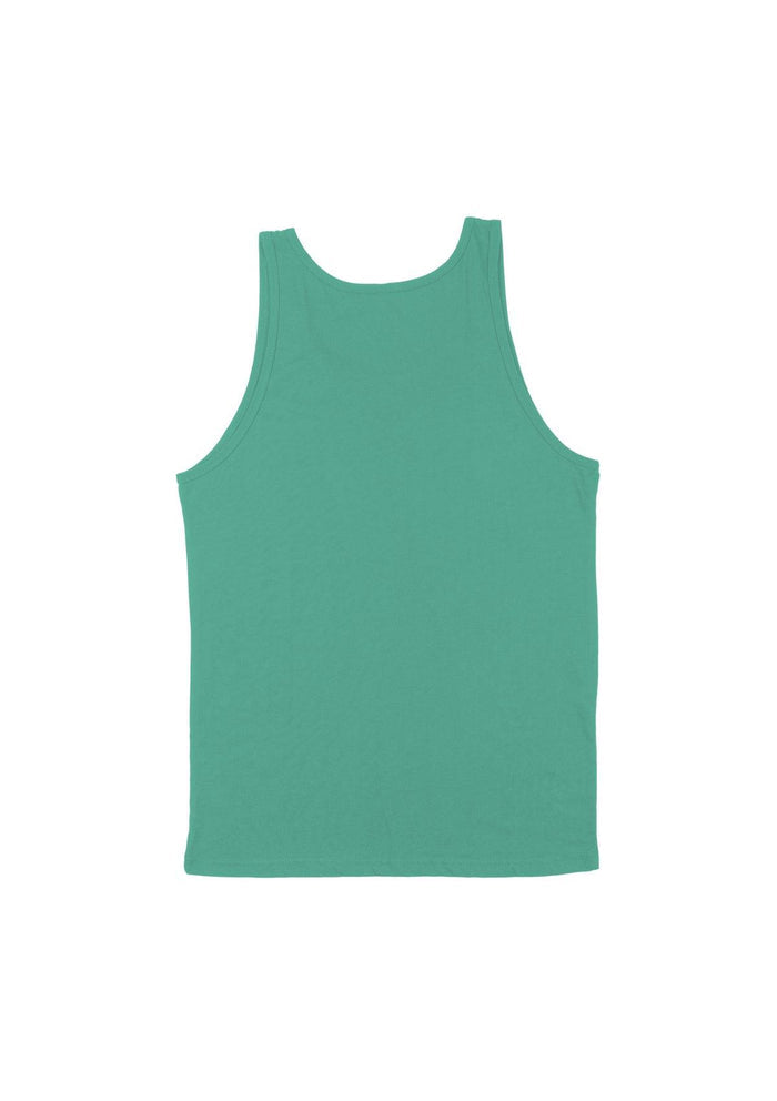 mens teal green tank t-shirts airlume cotton flat back image