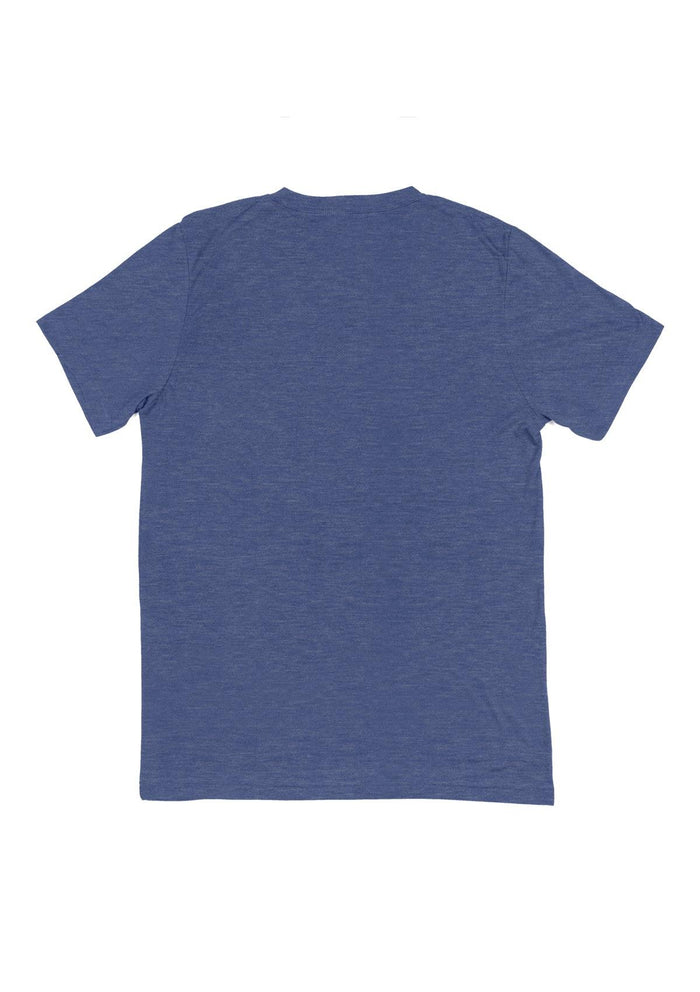Mens T-Shirt Short Sleeve V-Neck Vintage Blue Triblend - Perfect TShirt Co