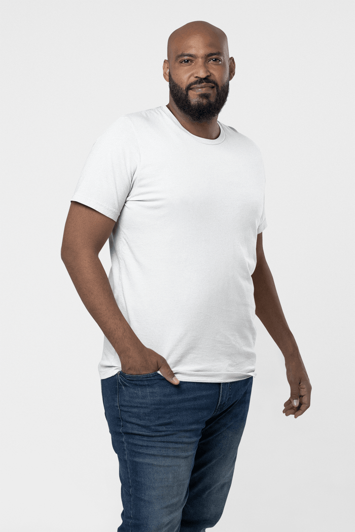 mens white big/tall crew neck premium airlume cotton lifestyle image