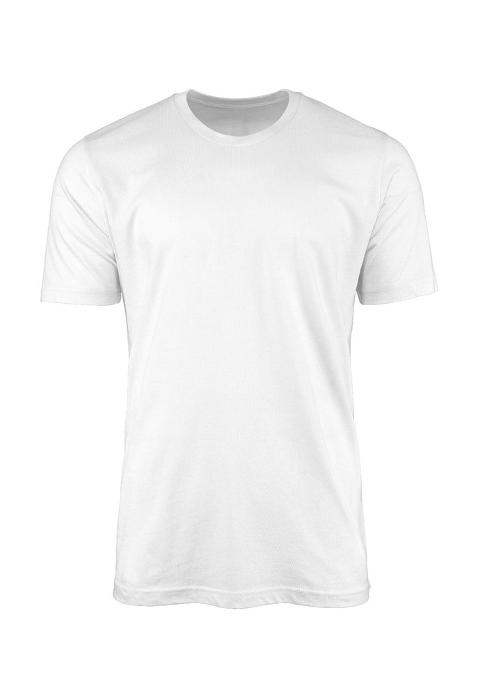 mens white big/tall crew neck premium airlume cotton flat front 3D view