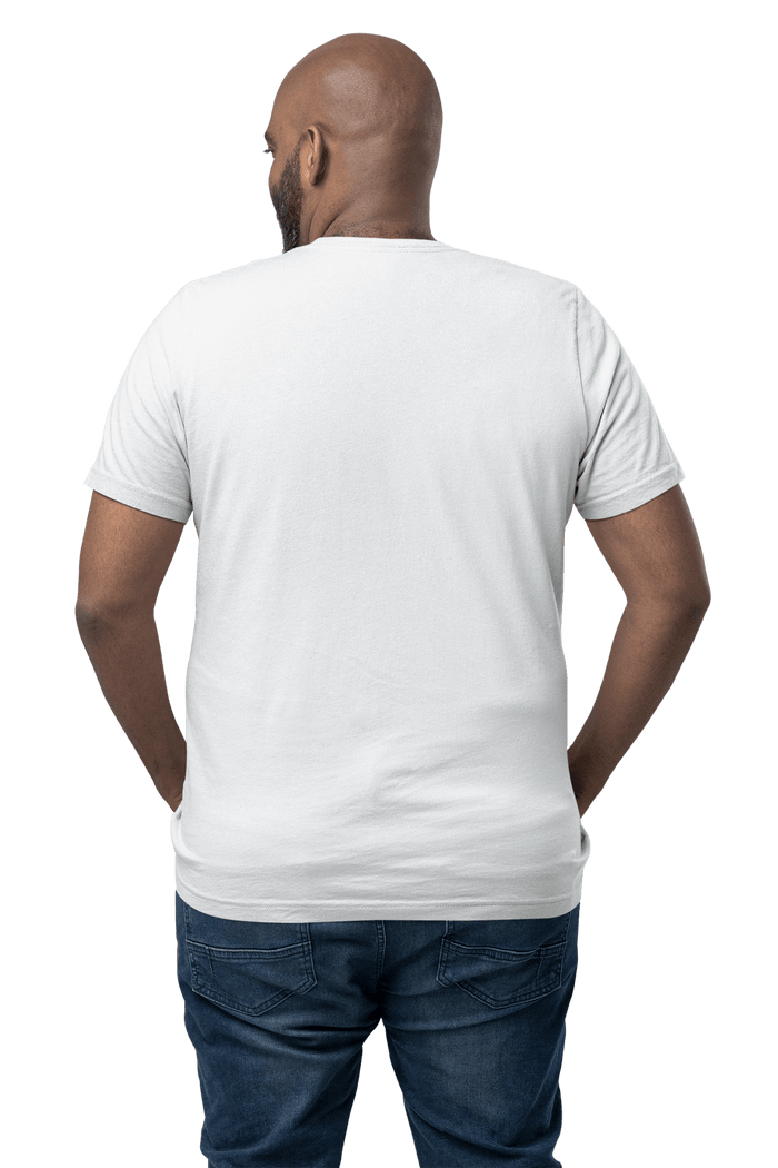 mens white big/tall crew neck premium airlume cotton back lifestyle image