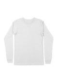 mens white classic fit  t-shirt long sleeve airlume cotton front flat view