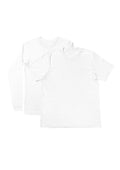 mens  white classic fit t-shirts long and short sleeve airlume cotton  front flat view