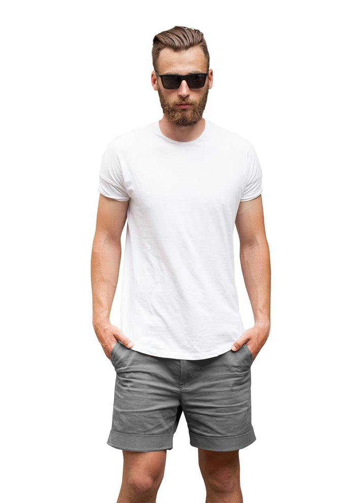 mens white classic fit  t-shirt short sleeve airlume cotton lifestyle image