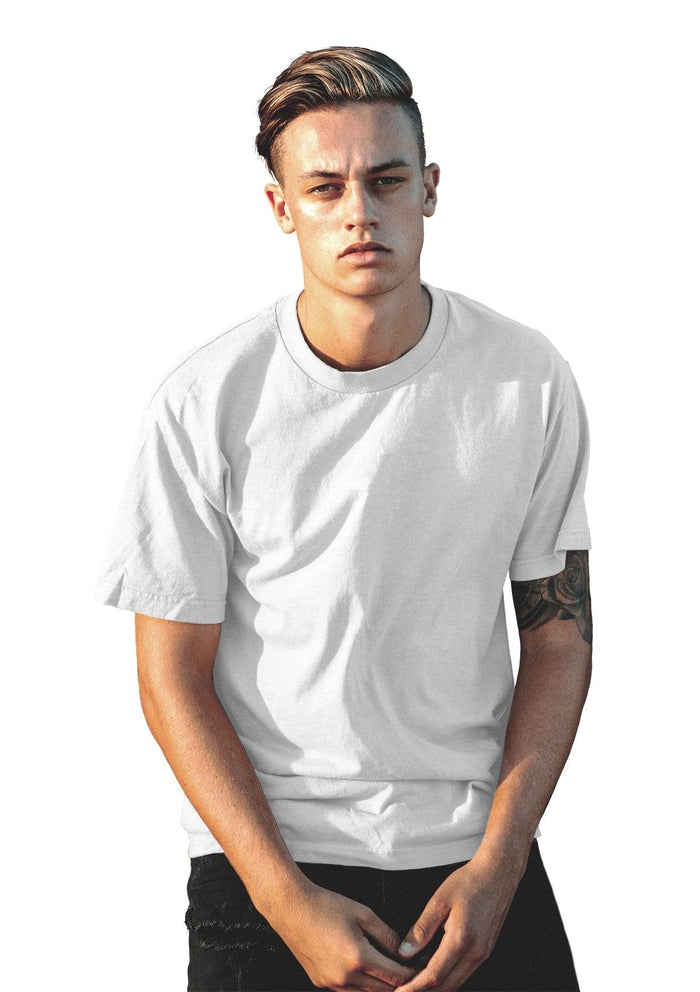 mens white classic fit  t-shirt short sleeve triblend lifestyle image view