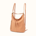 Merrin Convertible Backpack in Pebbled Leather - Sandstorm- FOL