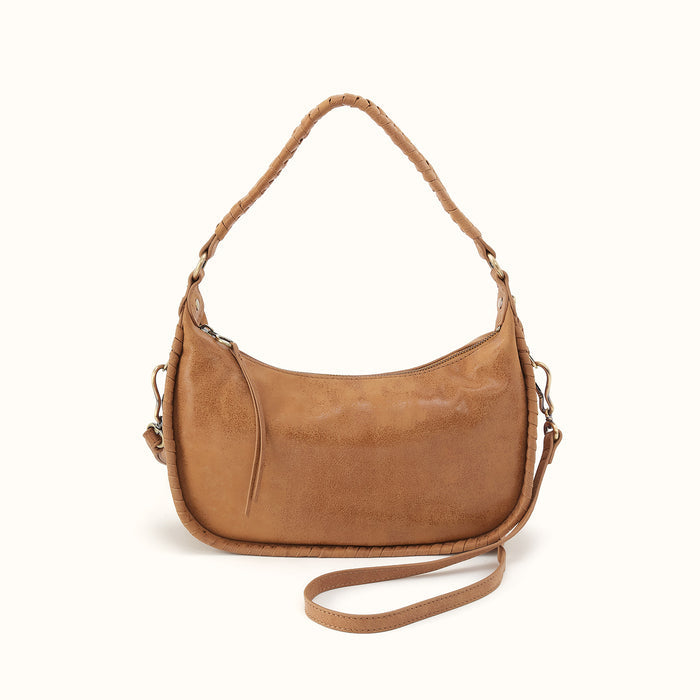 Mia Crescent Hobo In Buffed Leather