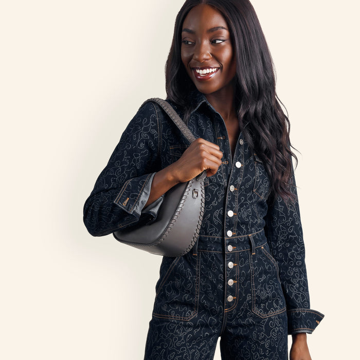Mia Crescent Hobo In Pebbled Leather - Hearthstone