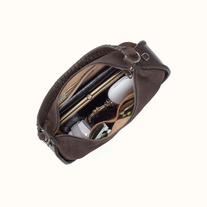 Mia Crescent Hobo In Pebbled Leather