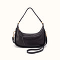 Mia Crescent Hobo In Smooth Leather - Black
