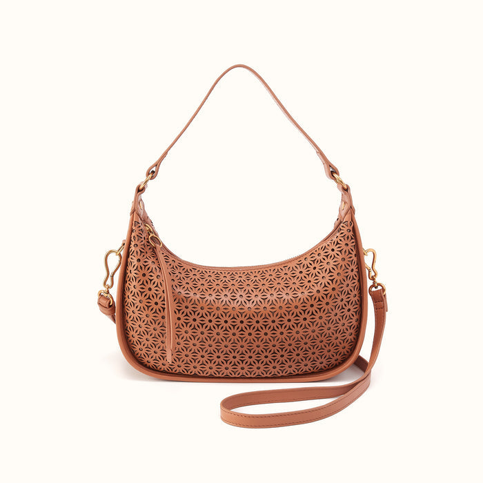 Mia Crescent Hobo in Sun-Perf Leather - Canyon Petal- FOL