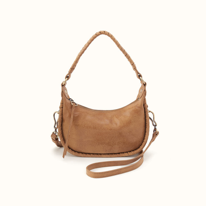Mia Crescent Small Hobo In Buffed Leather