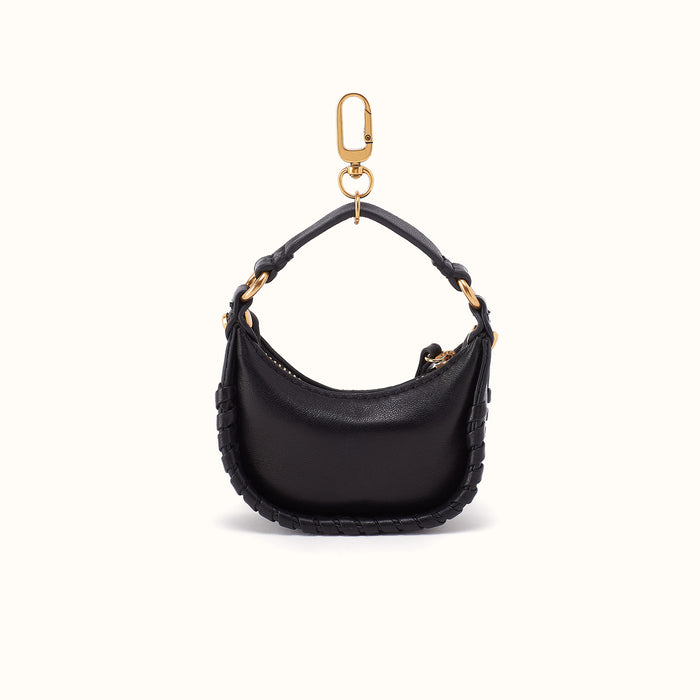 Mia Micro Charm In Smooth Leather - Black