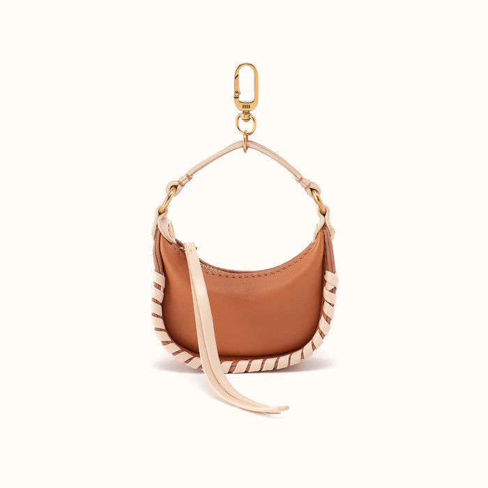 Mia Micro Charm in Smooth Leather - Warm Cashew- FOL