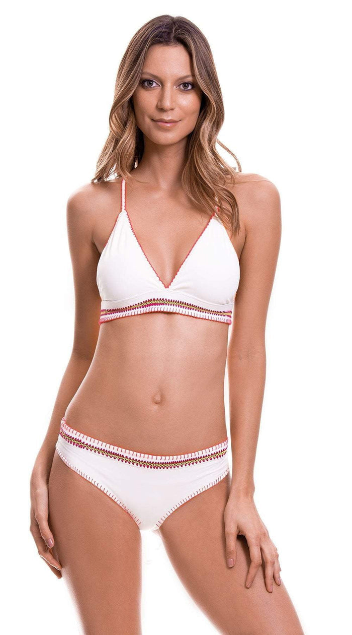 Milonga Embroidered Hipster Bottom in Beige 073: