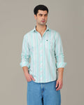 Mint Green Striped Oxford Shirt