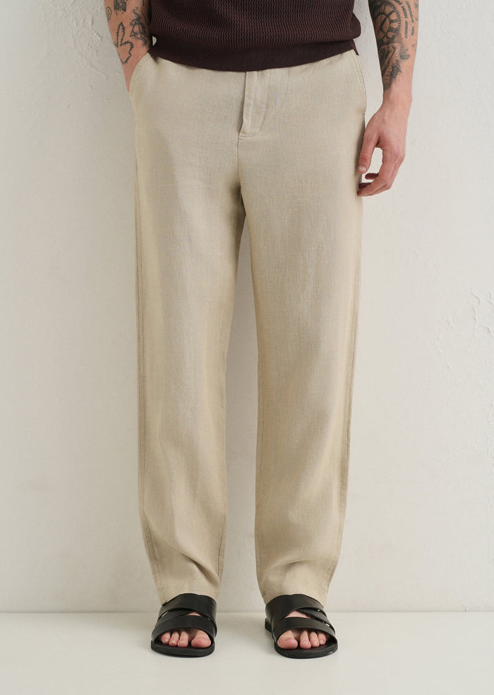 Mocha Beige Linen Pant