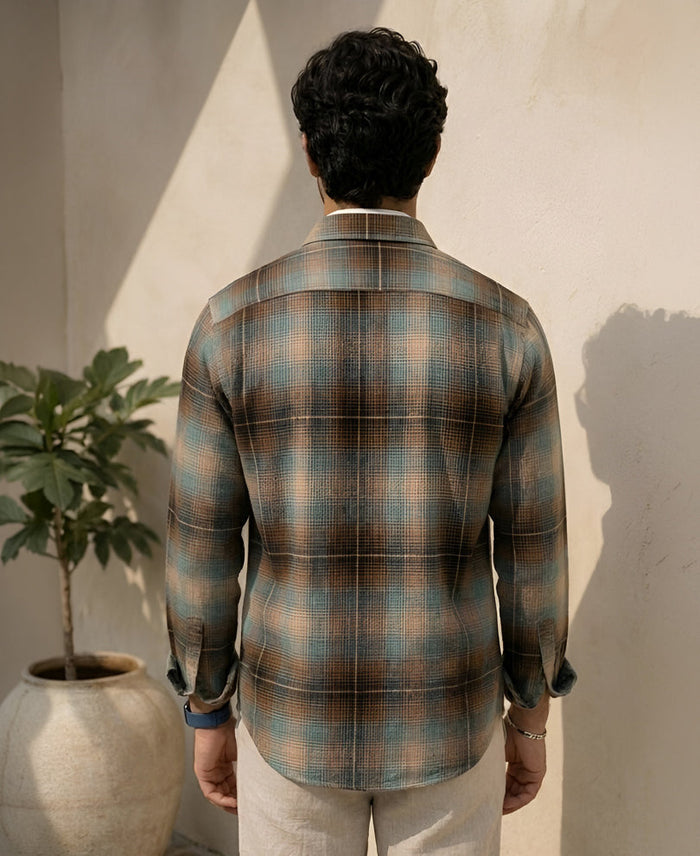 Multicolour Printed Checks Shirt