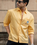 Mustard Yellow Embroidered Shirt 100% Cotton