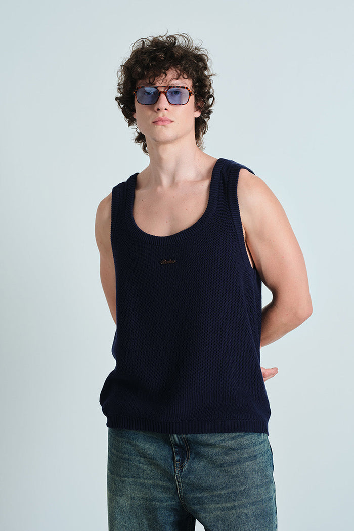 Navy Blue Knit Tank