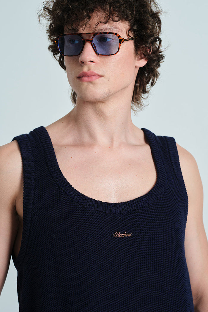 Navy Blue Knit Tank
