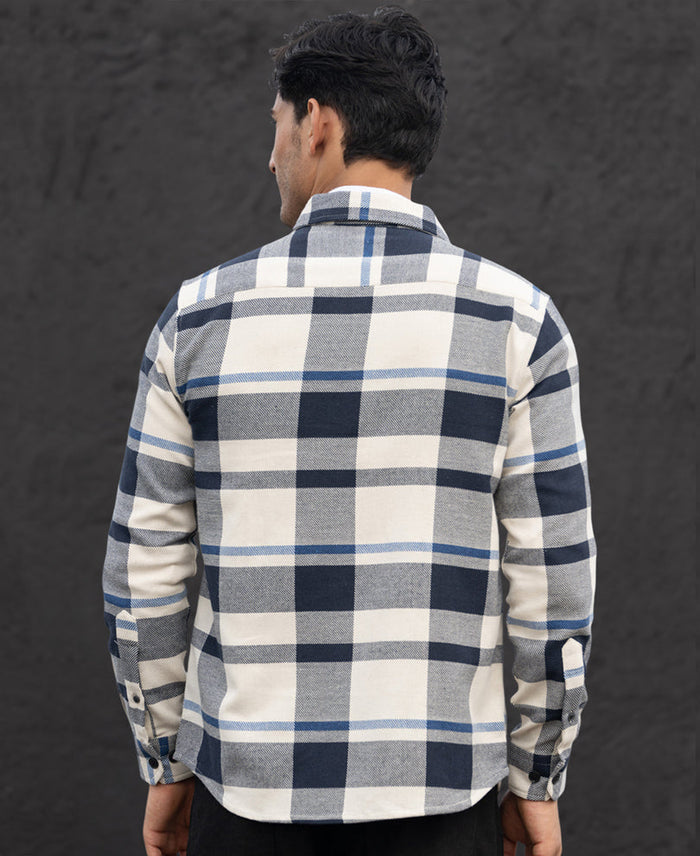 Navy Structure Checks Shirt