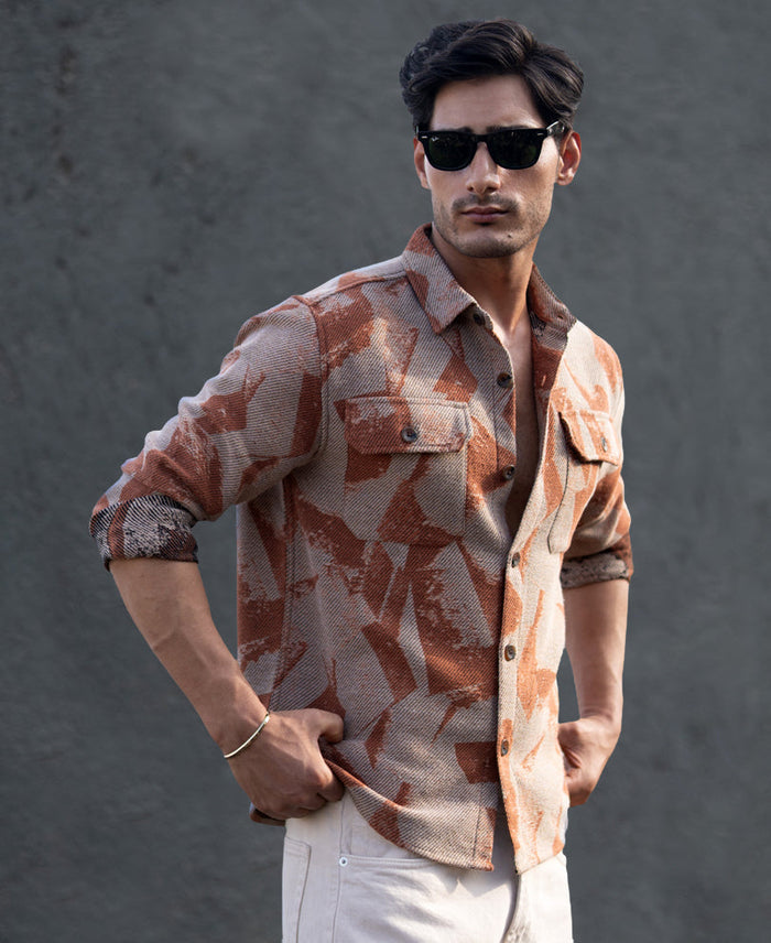 Ochre Jacquard Overshirt