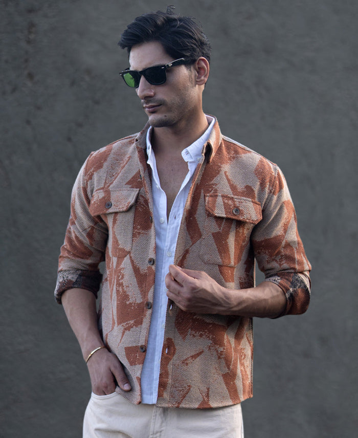 Ochre Jacquard Overshirt